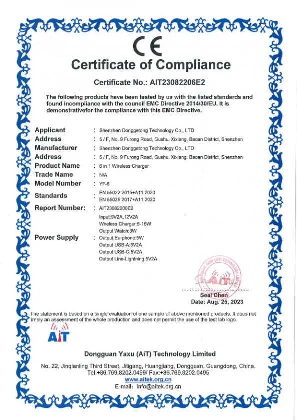yf 6 ce emc cert